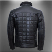 Men's Black Lamb Skin Biker Jacket - Image 2