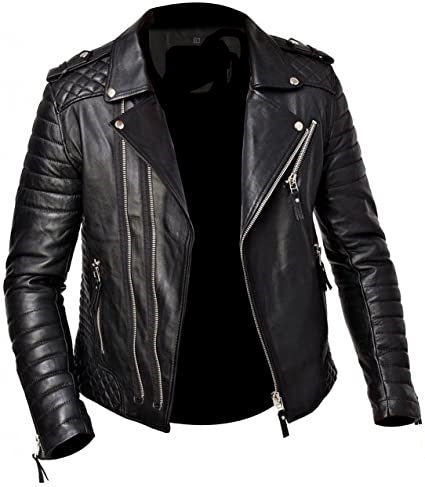 Men's Black Leather Biker Jacket