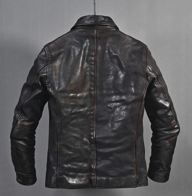 Men Black Leather Coat Jacket, Winter Men Fashion Leather Apparel, Bikers