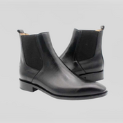 Men's Black Leather Chelsea Boots, Formal Ankle Boots