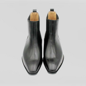 Men's Black Leather Chelsea Boots, Formal Ankle Boots - Image 3