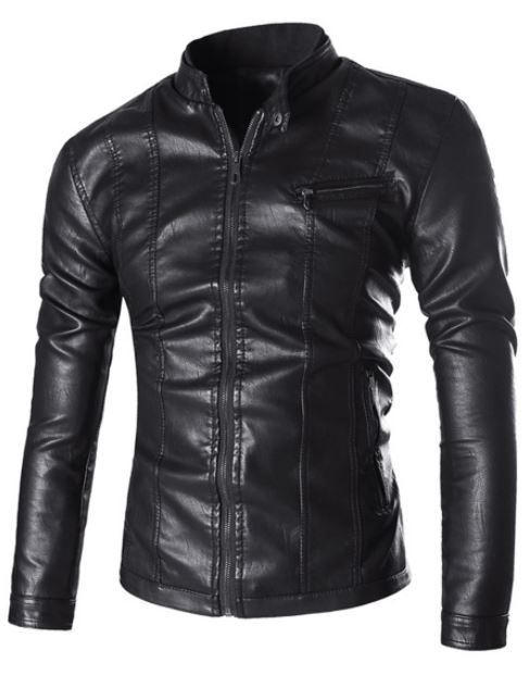 Men Black Leather Jacket, Biker Jacket for Men, Winter Leather Apparel