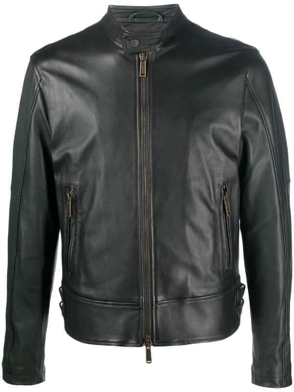 Handmade Men Black Leather Slim Fit Jacket, Men Biker Jacket, Motorcycle Jacket
