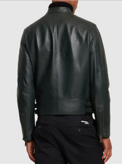 Handmade Men Black Leather Slim Fit Jacket, Men Biker Jacket, Motorcycle Jacket - Image 2