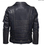 Black Leather Biker Jacket - Image 4
