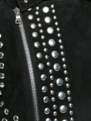 Black Studded Jacket in Suede for Punk Style - Image 5