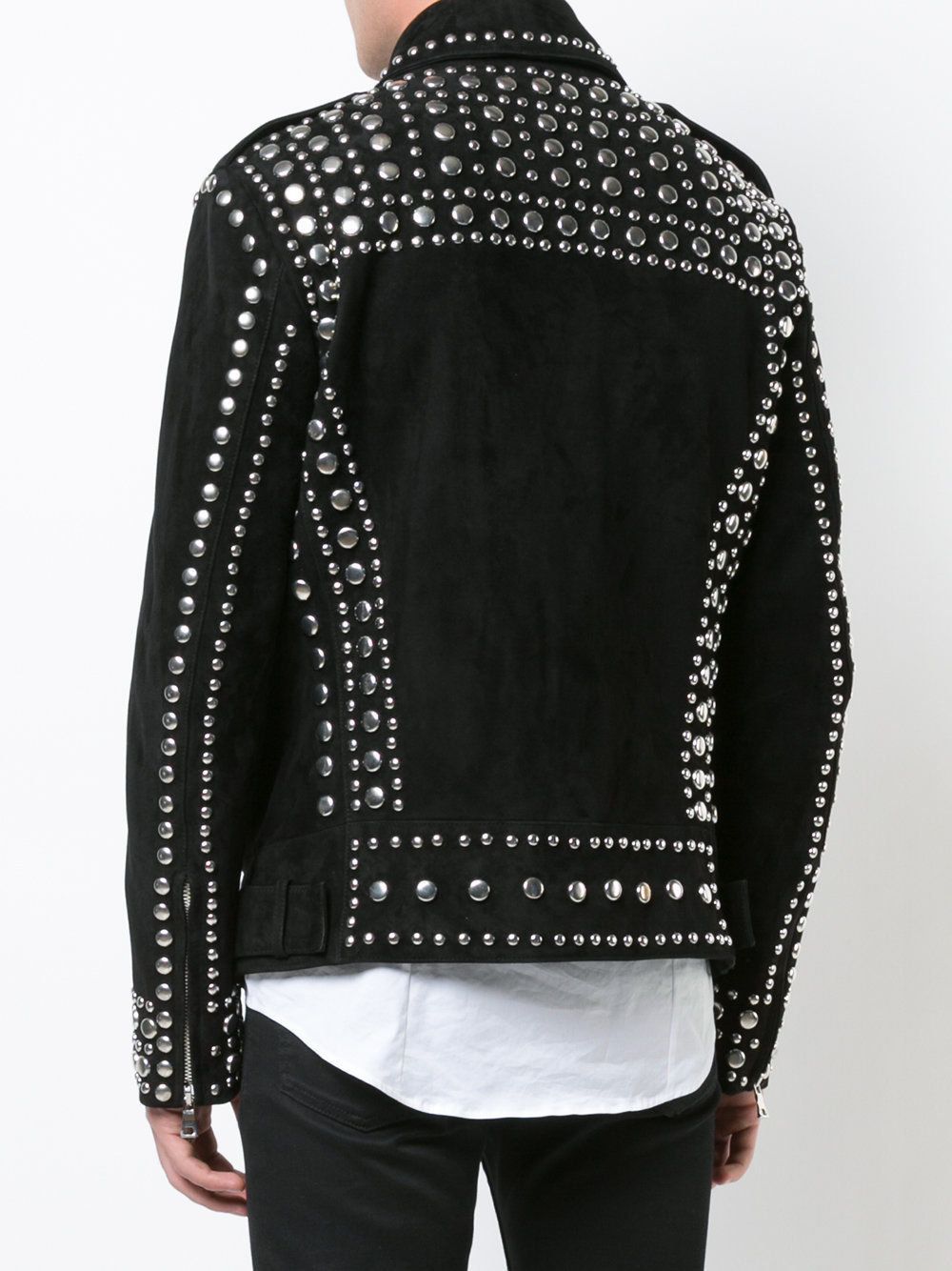 Punk Men Black Studded Jacket, Suede Studded Jacket, Jackets