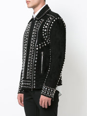 Black Studded Jacket in Suede for Punk Style - Image 3
