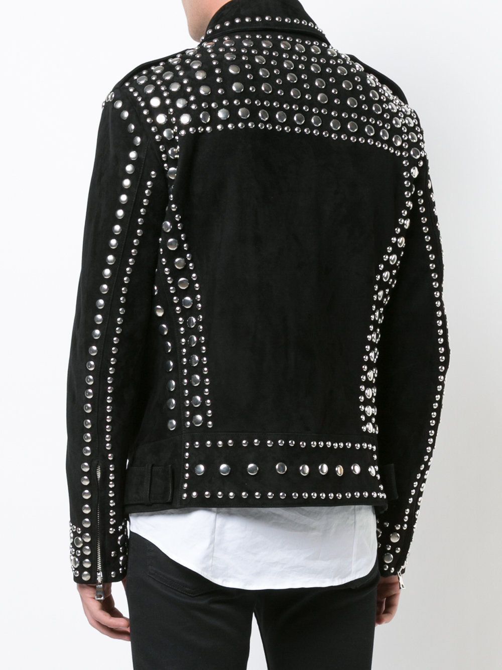 Black Studded Jacket in Suede for Punk Style - Image 2