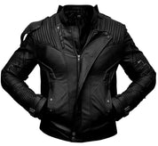 Sheep Leather Bomber Jacket in Black, Biker Style