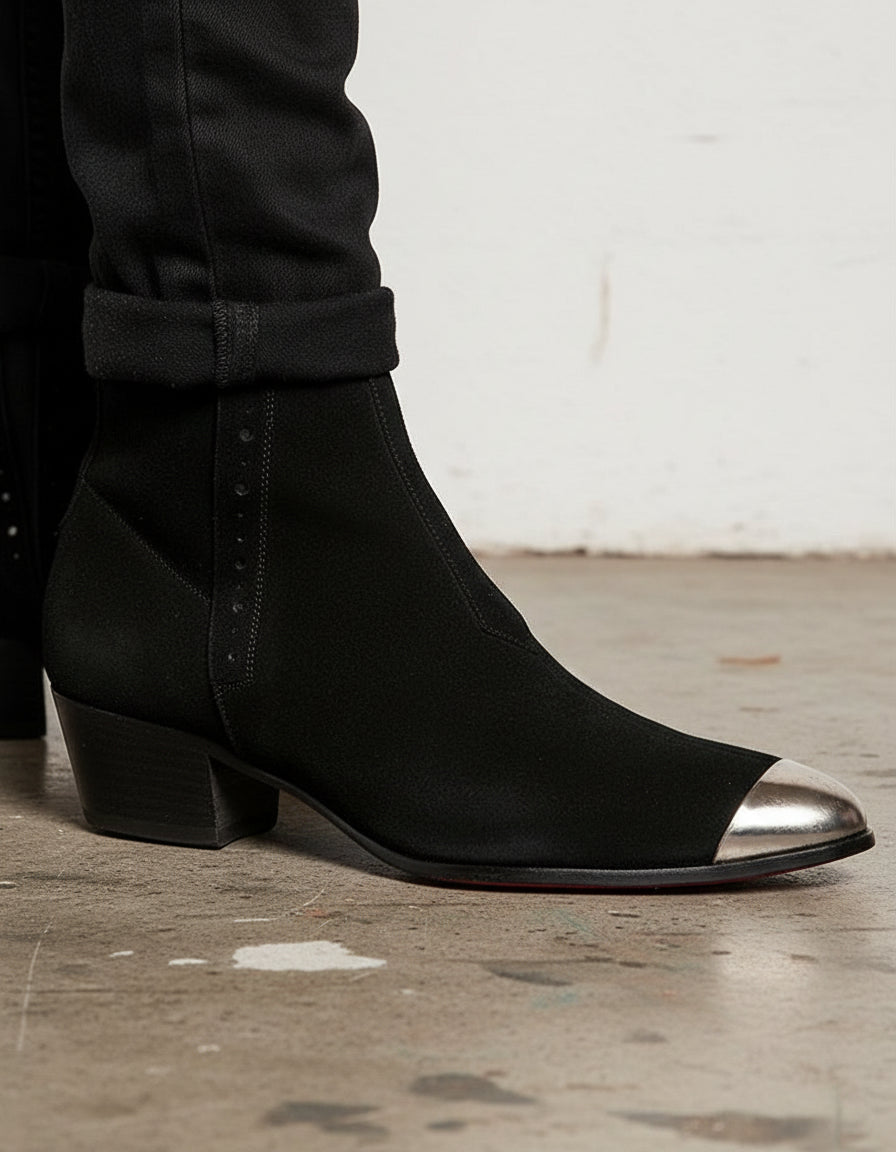 Men Black Suede Chelsea Boots, Ankle Boots, Chelsea Boots