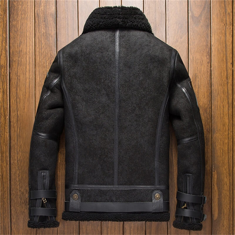 Men's Black Suede Motorcycle Jacket - Image 2