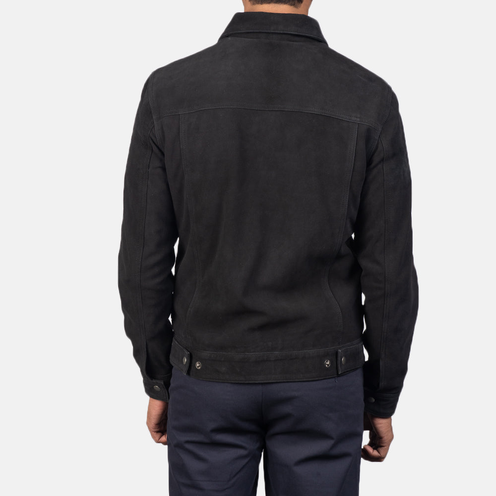 Handmade Men Black Suede Trucker Jacket, Suede Multi Pocket Jacket, Jacket for Men - Image 2