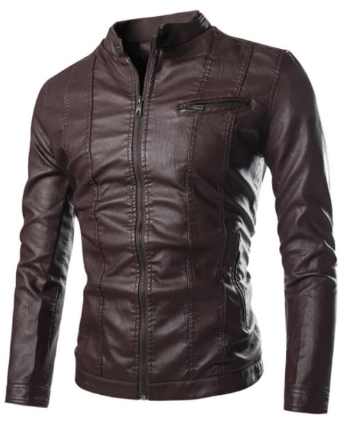 Men Brown Leather Jacket, Biker Jacket for Men, Winter Leather Apparel