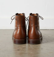 Men Brown Wingtip Brogue Lace Up Boots, Ankle Leather Boot, Mens Boots - back-view
