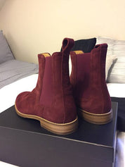 Men's Burgundy Suede Chelsea Boots | Casual Ankle Boots - Image 2