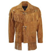 Men Cowboy Genuine Suede Western Jacket, Cowboy Leather Jacket With Fringe