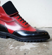Men Designer Wing Tip Brogue Ankle Boots, Men Multi Color Boots