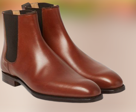 Men Handmade Brown Leather Ankle Boots, Formal Brown Office Boots