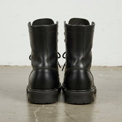 Men Lace up Boots, Men Combat Leather Boots, Men Boots - back-view