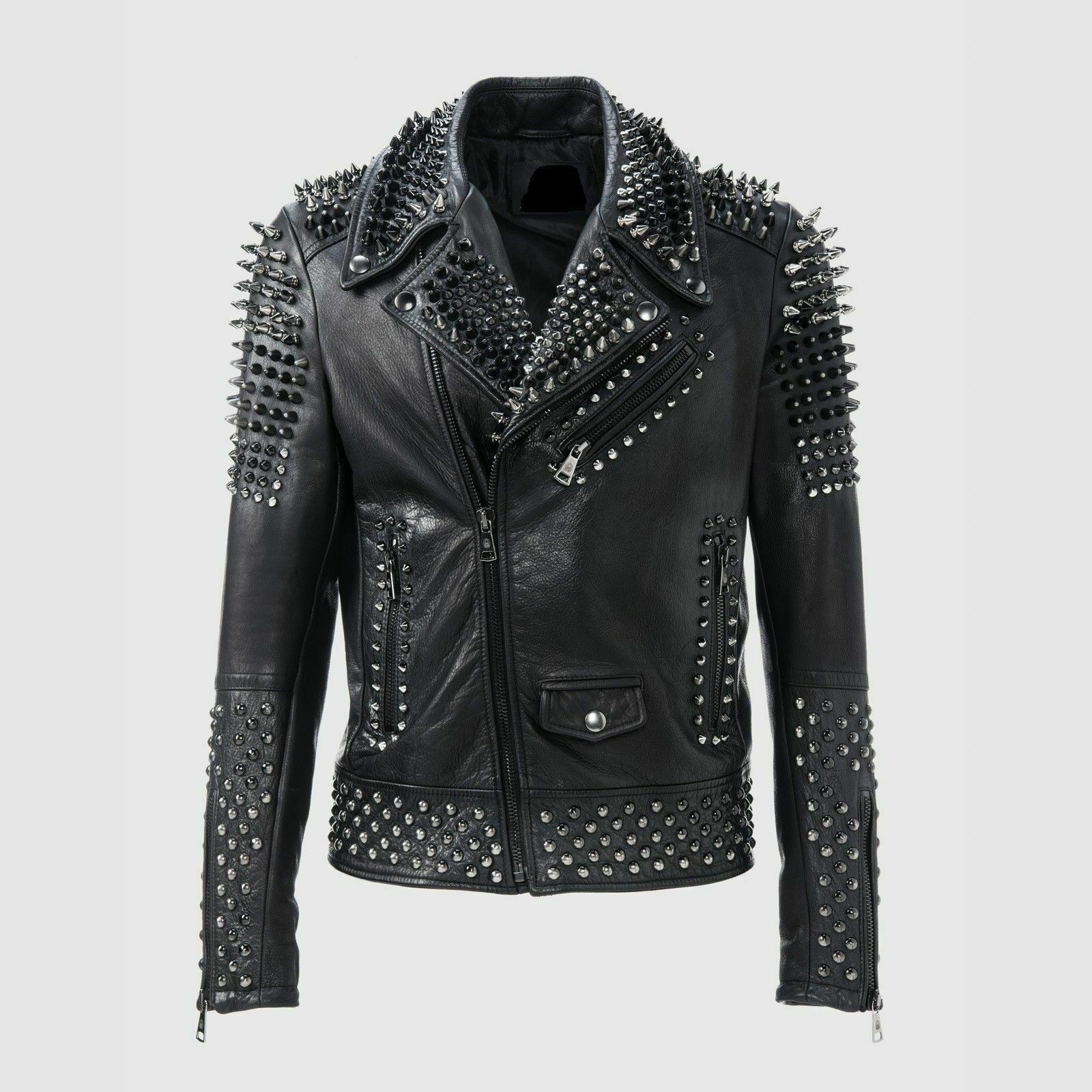 Punk Men Make to Order Rock Studded Jacket, Moto Biker Jacket