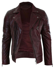 Men's Aged Genuine Leather Jacket | Slim Fit | Vintage Style