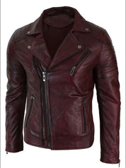 Men's Aged Genuine Leather Jacket | Slim Fit | Vintage Style - Image 2
