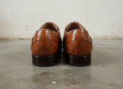Men Multi Color Leather Strap Loafer Moccasins Shoes Formal Shoes - back-view