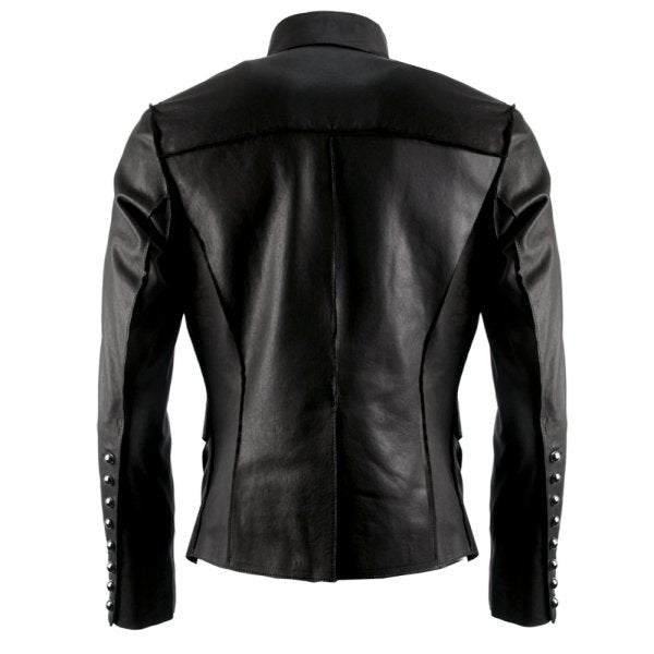 Punk Men Real Leather Jacket, Steam Jacket Coat Leather Coat Jacket