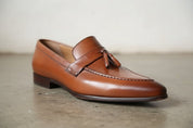 Men Tan Color Leather Tassels Moccasins Shoes Formal Shoes Shoes