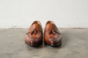 Men Tan Color Leather Tassels Moccasins Shoes Formal Shoes Shoes