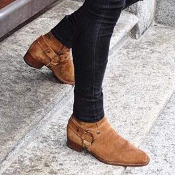 Men Tan Suede Ankle High Casual Boots, Mens Fashion Casual Ankle Boots