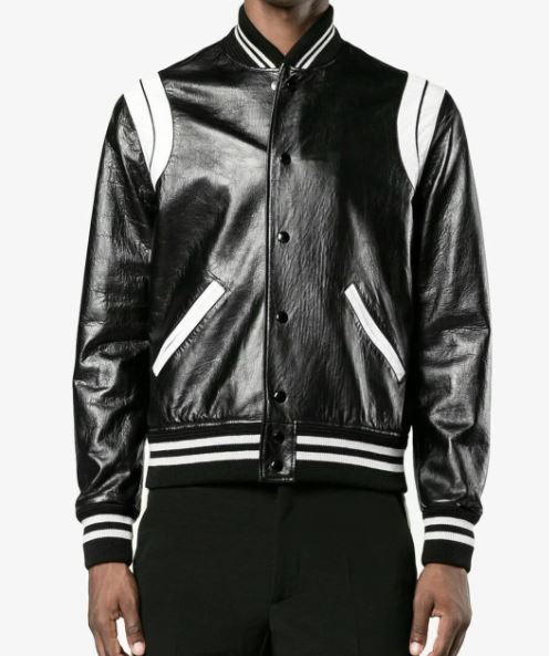 Men Two tone Cowhide leather Jacket, Men rock style fashion jacket