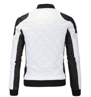 Men's Two Tone Quilted Leather Rider Jacket - Image 2