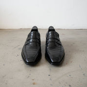 Mens Alligators Shoes, Classica crocodile Patterned dress shoes moccasins - front-view