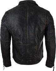 Men's Black Slim Fit Genuine Leather Jacket - Image 2