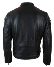 Handmade Mens Black Genuine Sheep Leather Jacket Men Motocycle Retro Style Jacket - Image 2