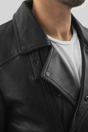 Gothic Leather Jacket for Men | Black New Zealand Leather - Image 6