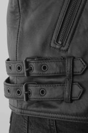 Gothic Leather Jacket for Men | Black New Zealand Leather - Image 7