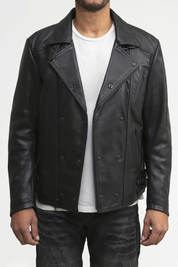 Gothic Leather Jacket for Men | Black New Zealand Leather - Image 2