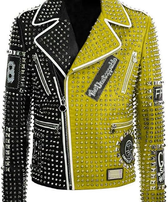 Men's Multicolor Punk Rock Leather Jacket