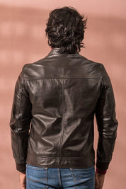 Handmade Mens Brown Leather Jacket, Men Multi Pockets Biker Jacket Slim Fit Jacket - Image 2