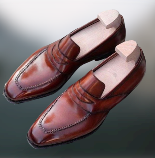 Mens Brown Leather Shoes Moccasins, Men Formal Shoes, Dress Shoes