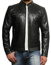 Men's Black Biker Leather Jacket
