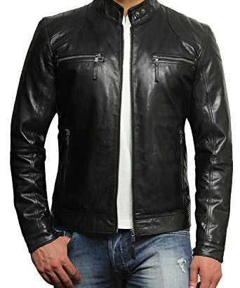 Men's Black Biker Leather Jacket