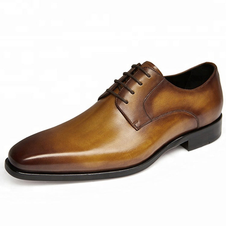 Men's Full Grain Polished Leather Oxford Shoes - Classic Design