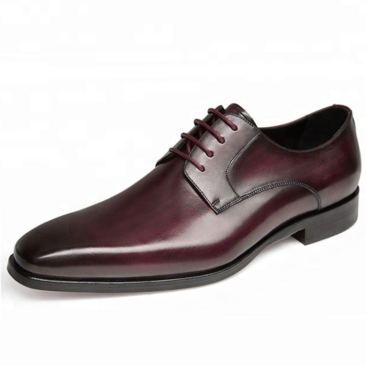 Men's Full Grain Polished Leather Oxford Shoes - Classic Design