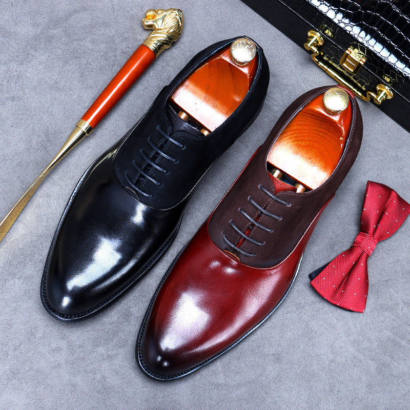 Men's Handmade Genuine Leather & Seude Formal Oxfords Dress Shoes