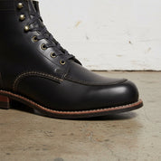 Mens Leather Boot, Men Ankle High Boot, Black Leather Boot, Boots - detail-view-showing-texture