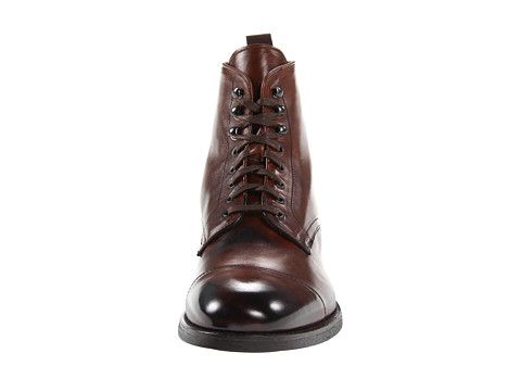 Mens Leather Boot, Men Brown Ankle High Boot, Lace Up Boot